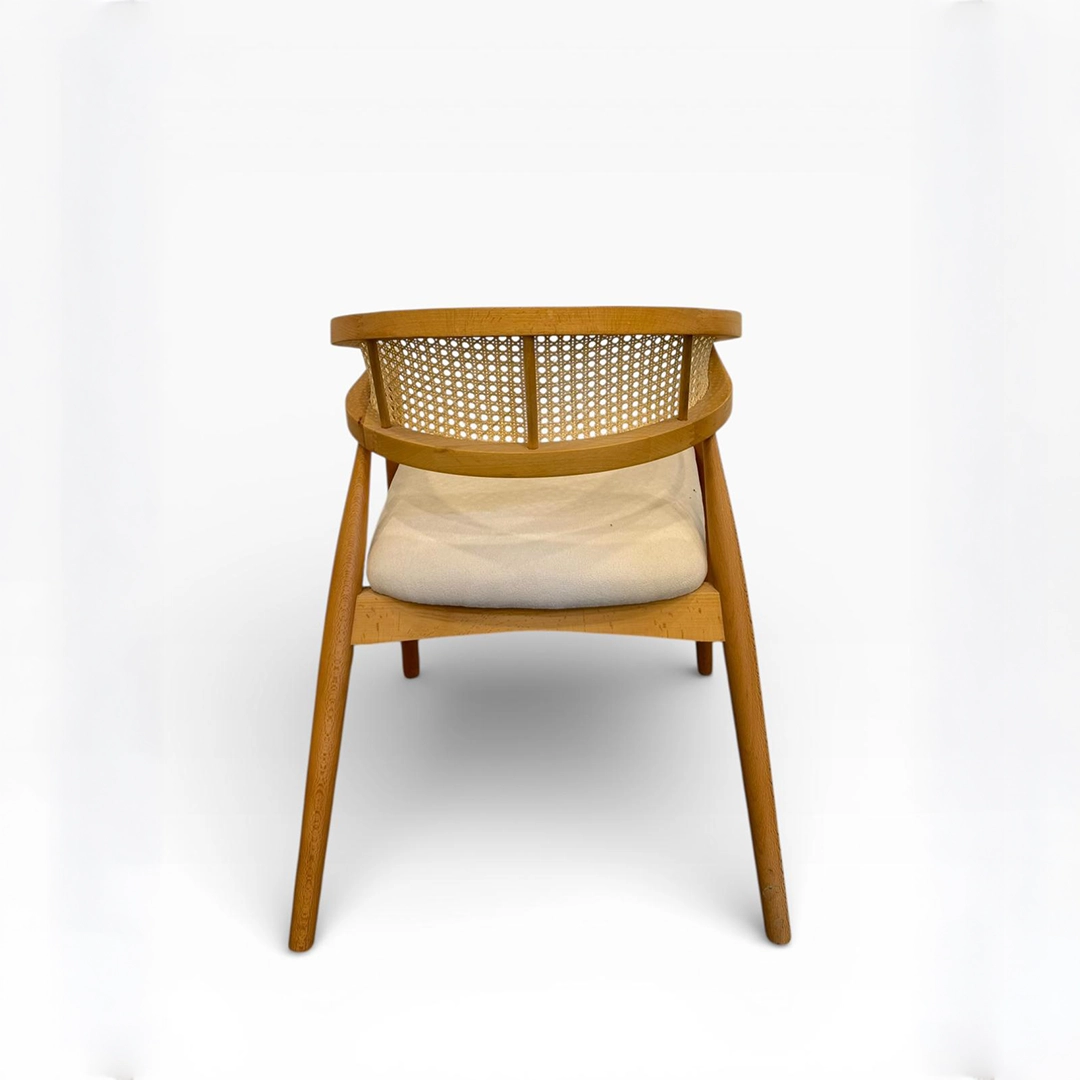 Gazel Ahşap Sandalye | Hasır Detaylı Modern Yemek Sandalyesi